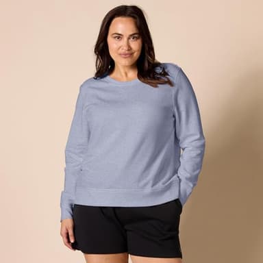 Amazon Essentials Women's Fleece Crewneck Pullover Sweatshirt (Available in Plus Size), Indigo Blue Heather, Medium - Image 6