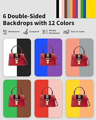 Glendan Light Box Photography: 20x20 inch Photo Studio Light Box with 240 LED Dimmable LED Lights - Folding Photo Box with 12 Color Backdrops for Jewelry Food Electronics Product Photography - Image 3