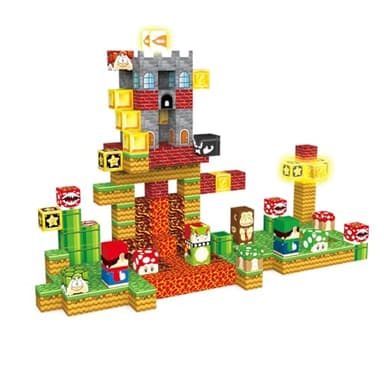 MEDMHSMA 200PCS Magnetic Blocks Building Toys, 1" Light Up Building Blocks Magnet Cubes Tiles for Toddlers Boys Girls 3+, Build Game Adventure Scenes STEM Sensory Construction Toys - Image 8