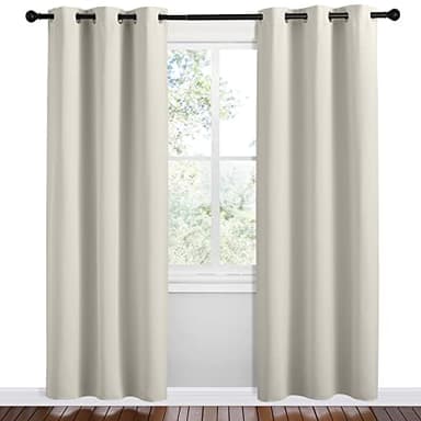 NICETOWN Kitchen 78 inches Long Curtains for Decoration, Natural, 2 Panels, 42 inches Wide, Thermal Insulated Grommet Room Darkening Draperies/Panels for Laundry - Image 2