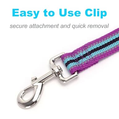 Mycicy Soft Cotton Dog Leash, 6 FT Lightweight Dog Lead for Dogs Training, Reflective- Padded Handle for Small Medium Large Dogs Outdoor Walking (Purple-L) - Image 3