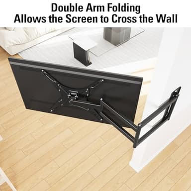MOUNTUP Long Arm TV Wall Mount for Most 26-65 Inch TVs, Corner TV Mounts with 37.4 Inch Extension Arm, Smooth Swivel Tilt Single Stud Full Motion Bracket Max VESA 400x400mm, Holds to 77 lbs, MU0047 - Image 5