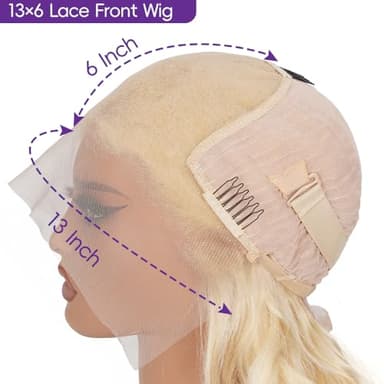 SEMANK 613 13x6 Lace Front Wig Human Hair 26 Inch Blonde Wig Human Hair 200% Density Body Wave Lace Front Wigs Pre Plucked 613 Lace Front Wig Blonde HD Lace Frontal Wig - Image 4