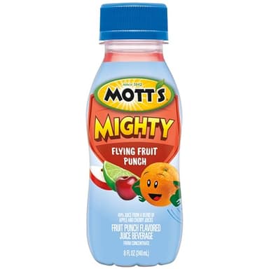 Mott's Mighty Flying Fruit Punch Juice Drink, 8 Fl Oz Bottles, 24 Count (4 Packs Of 6), 100% Fruit Juice with Purified Water, Vitamins A, C And E, No Artificial Flavors, Colors or Sweeteners - Image 10