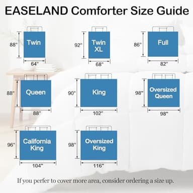 EASELAND Oversized Queen Down Alternative Comforter - Quilted Duvet Insert for All Seasons, Soft Lightweight with Corner Tabs, Summer Winter Warm Bedding, Dark Grey 98×98 Inches - Image 7