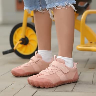 KUBUA Boys Girls Sneakers Kids Barefoot Shoes Comfortable Anti-Slip Walking Shoes for Indoor Outdoor Tennis Running Hiking Training Apricot 13 Little Kid - Image 8