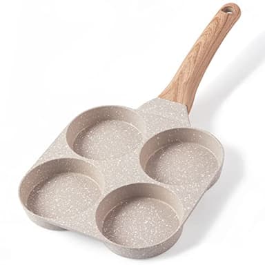 CAROTE Egg Pan Omelette Pan, 4-Cup Nonstick Granite Omelette Skillet - Pancake Pan and Healthy Egg Cooker Suitable for Gas Stove & Induction Cookware - Image 1