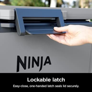 Ninja FB151GY FrostVault 50qt Hard Cooler with Dry Zone, Integrated Fridge-Temp Dry Storage Drawer, Premium Heavy-Duty Insulated Cooler, Keeps Ice for Days, Slate Gray - Image 4