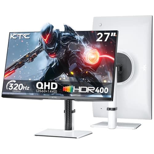 KTC 27 Inch White Gaming Monitor 300Hz/320Hz, QHD 1440P Fast IPS Computer Monitor with Adaptive FreeSync, HDR400, Height/Pivot/Swivel/Tilt Adjustable, DP&HDMI, H27E6 - Image 1