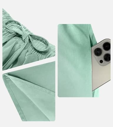 Yincro Women Flowy Maxi Skirt Summer Pleated High Waisted Casual Long Skirts with Pockets (Light Cyan, L) - Image 4