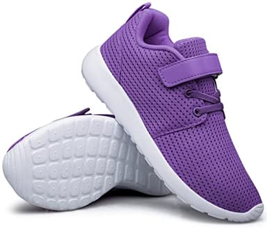 TOEDNNQI Boys Girls Sneakers Kids Lightweight Breathable Strap Athletic Running Shoes for Toddler/Little Kid/Big Kid Purple Size 8 - Image 4