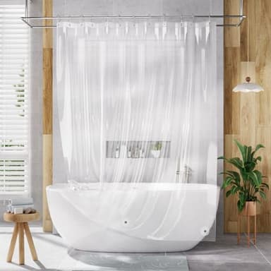 AmazerBath Shower Curtain Liner, 72x72 Clear Shower Curtain Liner, Waterproof Plastic Shower Liner, Cute Lightweight PEVA Shower Curtain for Bathroom with 3 Magnets and 12 Rustproof Metal Grommets - Image 7