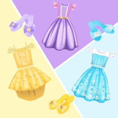 Meland Princess Dress Up for Girls 3-6, Dress Up Clothes for Girls with Princess Shoes Toy, Birthday Gift for Toddlers - Image 9