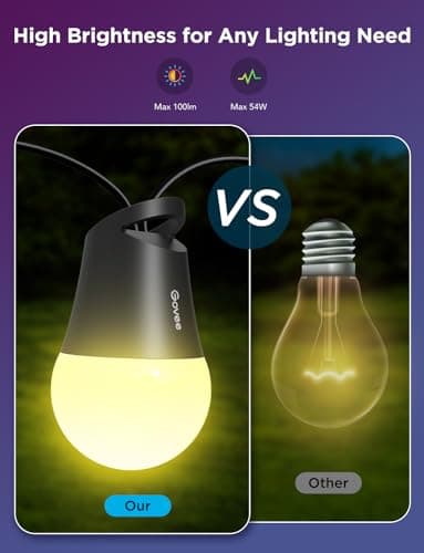 Govee Smart Outdoor String Lights 2, 144ft Outdoor Lights with Dimmable Warm White LED Bulbs, 47 Scene Modes for Patio, Backyard, Balcony, IP65 Waterproof, Works with Alexa, App Control - Image 7