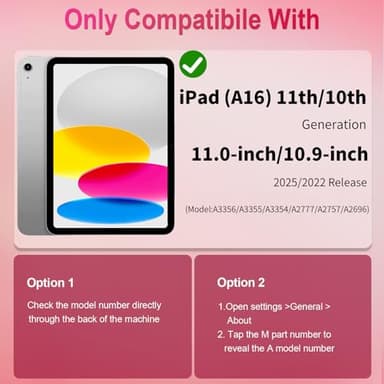 WESOROL Case for iPad (A16) 11th Generation 11 Inch (2025) iPad 10th Generation 10.9 Inch (2022),Full-Body Drop Protection i Pad Case 10th Gen with Rotating Stand Screen Protector Pencil Holder,Rose - Image 7