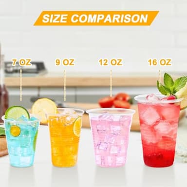 BYSNOW 7 oz Clear Plastic Cups, 500 Count Bulk, PP Clear Plastic Cups for Party with Higher Heat Resistance, Suit for Hot Beverages, Soda, Juice (7oz 500count) - Image 4