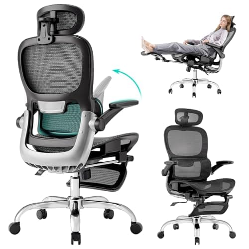 Ergonomic Ofice Chair with Adaptive BackrestSGS Class 4 Gas Clylinder and Flip-Up Armrests,Breathable Mesh, Adiustable Headres - Image 1