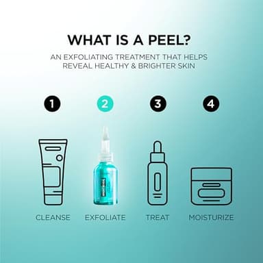 L'Oreal Paris Bright Reveal Dark Spot Exfoliant Peel, 25% AHA BHA PHA Face Exfoliator Solution, Gentle Skincare to Visibly Reduce Dark Spots and Renew Skin Texture, Includes SPF Lotion Sample - Image 8