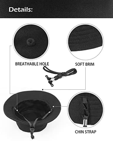 Zylioo XX-Large Reversible Bucket Hat,Oversize Summer Travel Bucket Hats,Wearable Sun Hat for Big Heads 25"-26" - Image 2