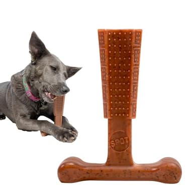 SPOT Bam-Bones Plus T Bone – Bamboo Fiber & Nylon Dog Chew Toy for Moderate to Aggressive Chewers, Durable Long Lasting & Non-Splintering, Beef Flavor Toy for Adult Dogs & Puppies Under 60 lbs, 6 in - Image 1