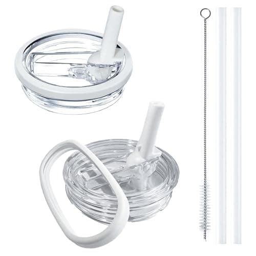 Aooiiysd 2 Pack Stanley Lid Replacement 40 oz, for Stanley Quencher H2.0 Cup Accessories, Spill-Proof Design, High-End Heat-Resistant Material (Milk White) - Image 1