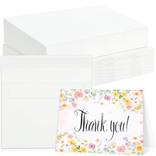 60 Sets Watercolor Cards with Envelopes, 140 lb/300 GSM Watercolor Paper Cards, 4x6 Inch Foldable Blank Watercolor Postcards and Envelopes for Greeting Cards, Wedding Invitations, Thank You Card - Image 1