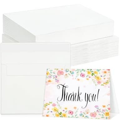 60 Sets Watercolor Cards with Envelopes, 140 lb/300 GSM Watercolor Paper Cards, 4x6 Inch Foldable Blank Watercolor Postcards and Envelopes for Greeting Cards, Wedding Invitations, Thank You Card - Image 1