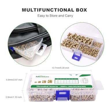 500 Pcs Threaded Inserts for Plastic M2*100 + M3*200 + M4*100 + M5*100, M3 Thread Inserts Screw Inserts Heat Set Insert Nut Inserts, Metric Knurled Nuts, Heat Inserts for 3D Printing - Image 4