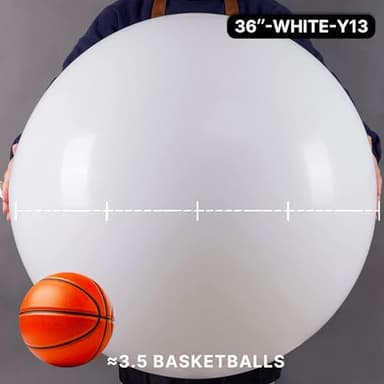 PartyWoo White Balloons 4pcs 36 Inch Extra Large Big Jumbo Giant Matte White Latex Helium Balloons for Wedding Bridal Graduation Engagement Baby Shower Birthday Tea Party Decorations White-Y13 - Image 2