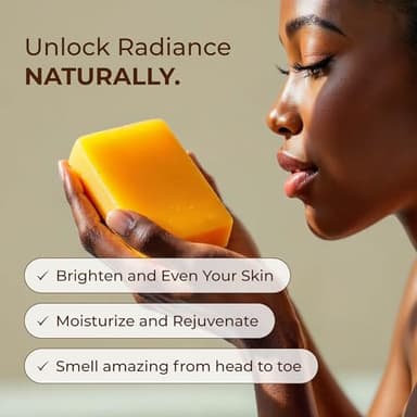Glo Melanin Organic Turmeric Soap for Dark Spots, Soap for Face, All Natural Face Wash - Image 2