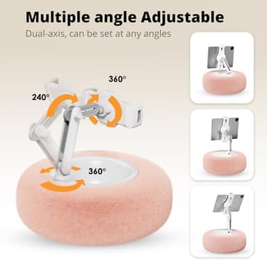 SupeDesk Tablet Pillow Stand for Reading, Adjustable Tablet Stand Phone Holder for Bed with Detachable Snack Bowl, Fits 4.7"-13" Kindle/Phones/Tablets, Watch Videos, Stream Media, Pink - Image 4