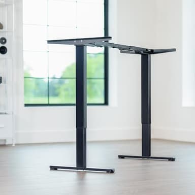 VIVO Heavy Duty Dual Motor Electric Sit Stand Desk Frame, 220 lbs Capacity up to 85" x 43" Tops, Memory Controller Height Adjustable Frame Only, Black, DESK-E-200B - Image 2