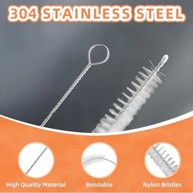 Cleaning Brushes for Reusable Drinking Straws, Set of 5, Long Wire Handle, Bottle and Straw Cleaner for Stanley Mug, Sippy Cup, Water Bottle and Tubes, Reusable and Flexible - Image 5