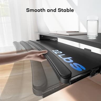 HUANUO Electric Standing Desk with Large Keyboard Tray(26.7"), Adjustable Height Stand Up Desk for Home Office, 4 Memory Height Settings, 2 Headphone Hooks, Computer Workstation 48" x 24", Black - Image 4