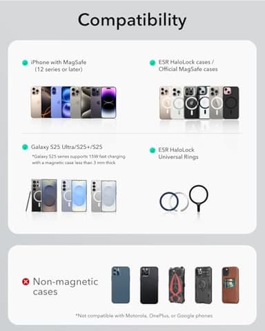 ESR for MagSafe Car Mount Charger, Foldable Dashboard Magnetic Wireless Car Charger, for MagSafe Charging,Tesla Touchscreen Car Phone Holder for iPhone 17/16/15/14/13/12, S25, Pixel 10, Strong Magnets - Image 6