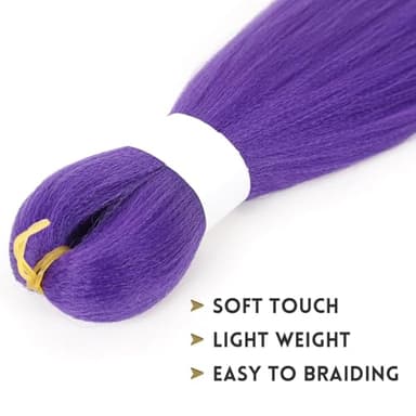 Purple Braiding Hair, Rumi Hair Extensions Purple, Long Rumi Wig hair Extensions for braids, Synthetic Crochet Braiding Twist Hair Halloween Costume Cosplay (24IN) - Image 5