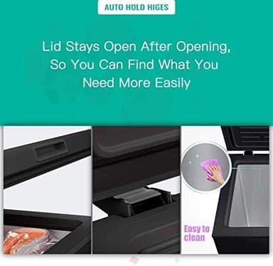 Antarctic Star 7.0 Cu.ft Chest Freezer 6.8℉to -4℉with Removable Basket Free Standing Top open Door Compact Freezer with Adjustable 7 Temperature Defrost Water Drain/Power Saving UL Certified Black - Image 6