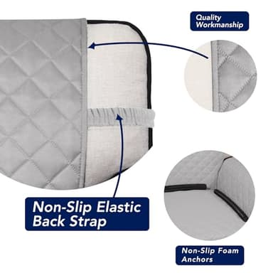PureFit Reversible Quilted Sofa Cover, Water Resistant Slipcover Furniture Protector, Washable Couch Cover with Non Slip and Elastic Straps for Kids, Dogs, Pets (Sofa, Light Gray/Light Gray) - Image 3
