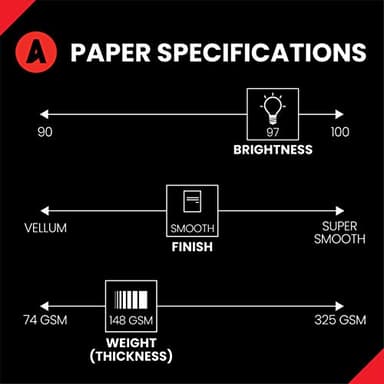 Accent Opaque White Printer Paper, 11” x 17” 40lb Bond/100lb Text Copy Paper – 250 Sheets (1 Ream) – Premium Smooth Finish Computer Paper, 97 Bright, 148gsm – Multipurpose White Copy Paper – 188081R - Image 2