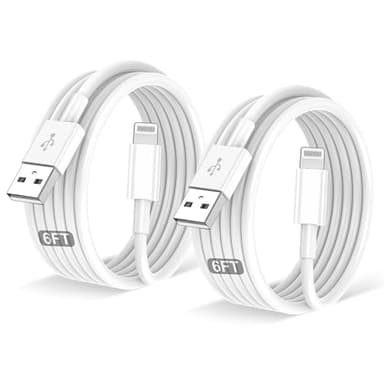 2PACK for iPhone Charger 6FT,Lightning Charging Cable,for Apple Certified Cord for iPhone 14/13/12/11 Pro/X/Xs Max/XR/8 Plus/7/6s/SE/5c/5s,for iPad Air/Mini USB Charge 6Foot - Image 1