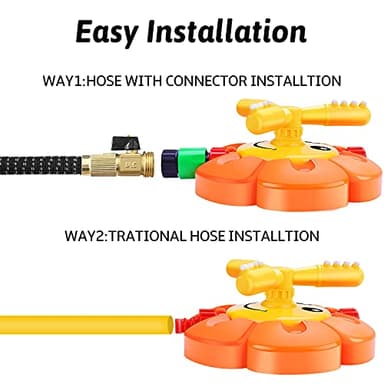 Water Sprinkler for Kids Toddlers Sprinklers with Roating Spray Nozzles Attaches Garden Water Hose Outdoor Play Outside Toys 3-4 Summer Backyard Lawn Game Yard Water Toy for Kids 3-5 4-8 Boy Girl - Image 4