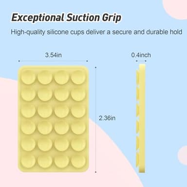 Magnetic Suction Phone Mount for MagSafe Case,Silicone Sticky Phone Grip Holder for iPhone,Removable Hands-Free Selfie/Video for TikTok & Instagram Influencer/Creator (Yellow) - Image 4