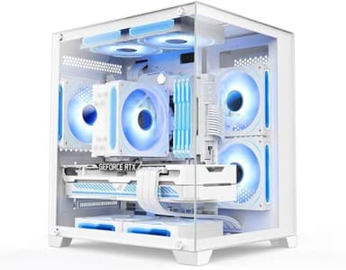suevery Pre Built Gaming PC RTX 4060 8G AMD Ryzen7 5700X(8Cores 3.4G UP to 4.6G) 1T SSD 32G RAM WI-FI 6 VR Business Desktop Computer White 4K - Image 6