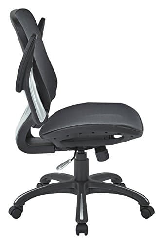 Office Star Ventilated Manager's Office Desk Chair with Breathable Mesh Seat and Back, Black Base, Black - Image 6