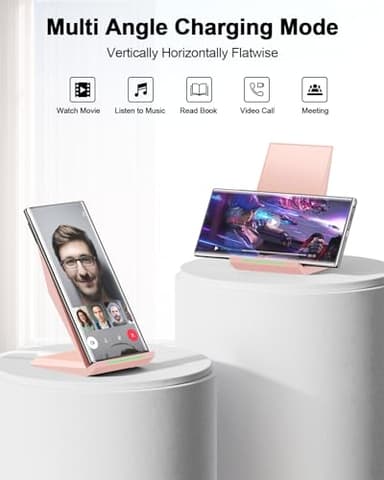 Wireless Charger with USB C Phone Charger, Qi Certified Charging Stand with 20W PD Adapter Compatible with iPhone 16/15/14/13/12, Phone Charging Dock for Samsung Galaxy S25/S24/S23/S22/S21/Note 20 - Image 5
