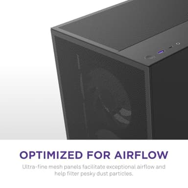 NZXT H5 Flow RGB 2024 - Compact ATX Mid-Tower PC Gaming Case - High Airflow - F360 RGB Core (CV) Included - 360mm Front & 240mm Top Radiator Support - Cable Management - Tempered Glass - Black - Image 5