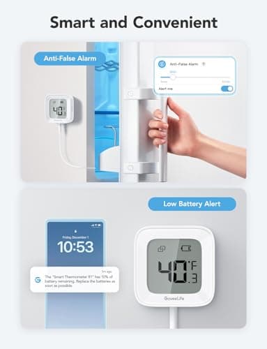 GoveeLife WiFi Refrigerator Thermometer with Alarm, Wireless Digital Freezer Temperature Gauge with App Control, LCD Display, 2 Years Free Data Export, for Home Kitchen Fridge Hot Tub 2 Pack - Image 8