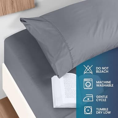 Utopia Bedding Queen Sheet Set – Brushed Microfiber – Ultra Soft Bed Sheets for Queen Size Bed Set – Deep Pocket, Wrinkle & Fade Resistant – Includes 1 Fitted, 1 Flat, 2 Pillowcases (Grey) - Image 5
