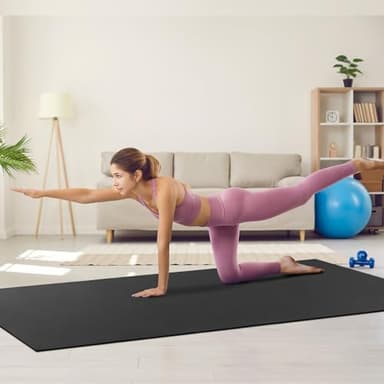 VEVOR Exercise Mat, Non Slip High Density Premium Yoga Mat, Exercise Yoga Mat for Men & Women, Fitness & Exercise Mat with Bag & Carry Strap, for All Types of Home Yoga, Pilate & Floor Workout (9x6ft) - Image 8