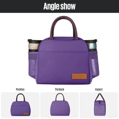 douyadady Lunch Bag Women/Men Lunch Box Women/Men (Dark purple) - Image 5